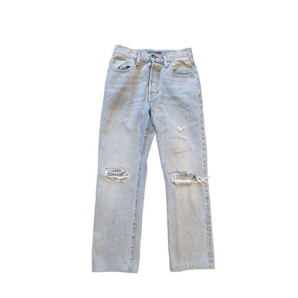 Levi's Made& Crafted 501 Straight Jeans Salt Bleached Light Women's 25 - Picture 1 of 6